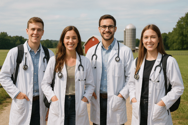 Medical students in rural area